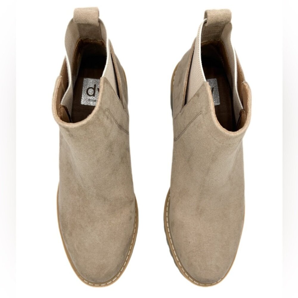 Dolce Vita Rango Platform Lug Sole Booties Tan Suede Size 8